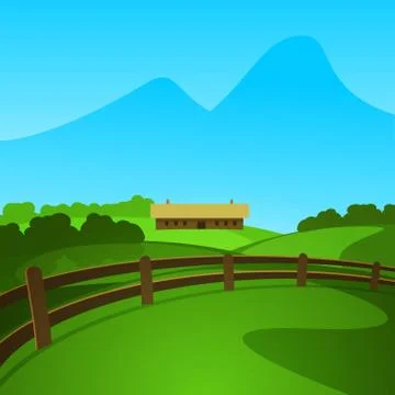 Summer in the Valley Stock Illustration