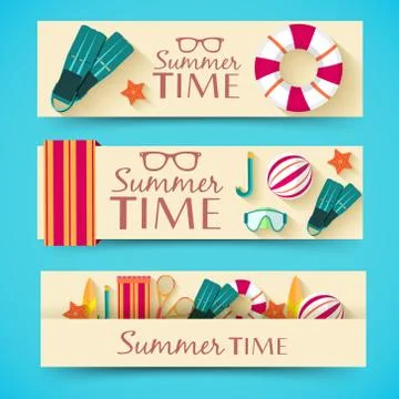 Summer vecetion time background vector illustration concept Stock Illustration