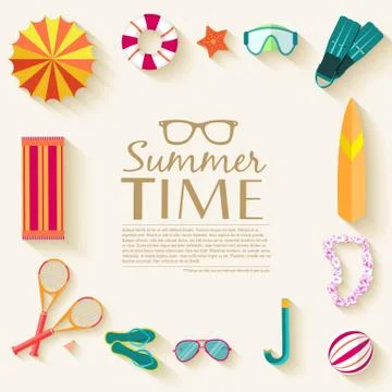 Summer vecetion time background vector illustration concept Stock Illustration