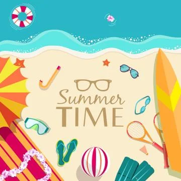 Summer vecetion time background vector illustration concept Stock Illustration