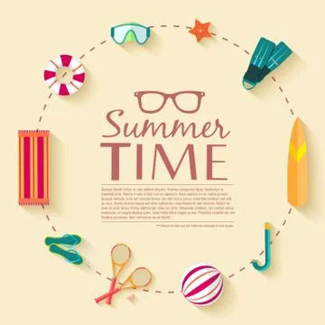 Summer vecetion time background vector illustration concept Stock Illustration