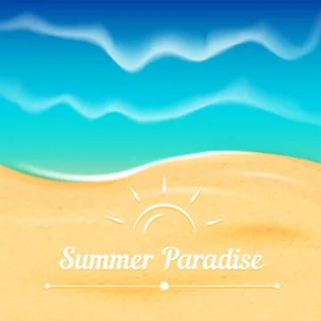 Summer vector background with sea view. Stock Illustration