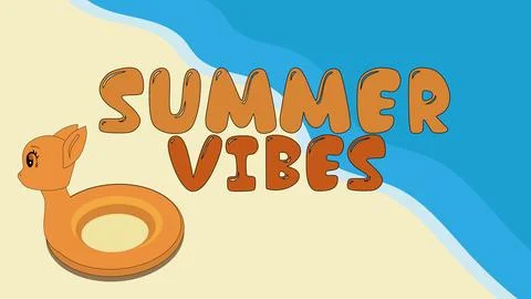 Summer vector banner with inflatable circle on background of sand and sea Stock Illustration