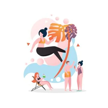 Summer vector concept for web banner, website page Stock Illustration