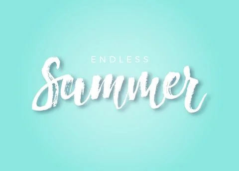 Summer vector design for card or flyer with hand lettering. Stock Illustration