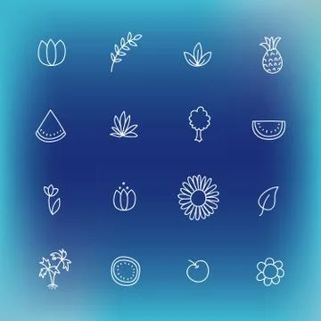 Summer vector icon set, hand drawn design element Stock Illustration