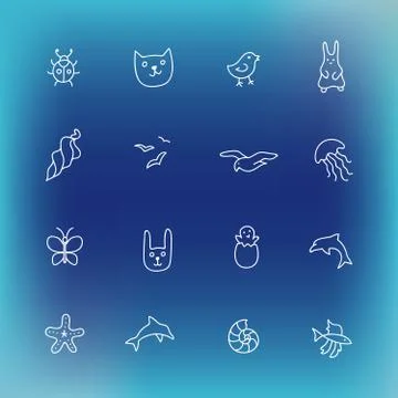 Summer vector icon set, hand drawn design element Stock Illustration