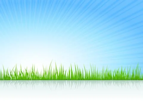 Summer vector illustration background with grass Stock Illustration