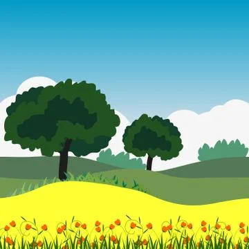 Summer vector landscape Stock Illustration