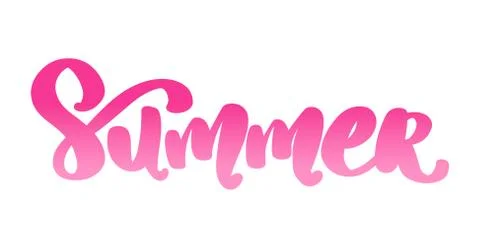 Summer vector lettering. Summer calligraphy on a white background. Stock Illustration