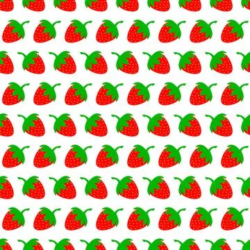 Summer vector pattern with strawberries Stock Illustration