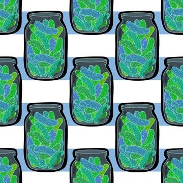 Summer vegetable seamless cucumber pattern for wrapping paper and fabrics Stock Illustration