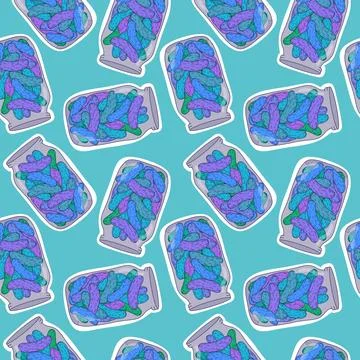 Summer vegetable seamless cucumber pattern for wrapping paper and fabrics Stock Illustration
