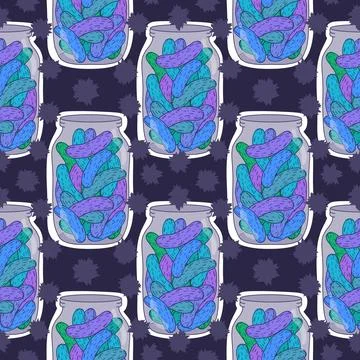 Summer vegetable seamless cucumber pattern for wrapping paper and fabrics Stock Illustration
