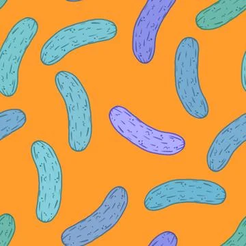 Summer vegetable seamless cucumber pattern for wrapping paper and fabrics 스톡 일러스트
