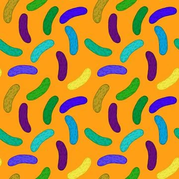Summer vegetable seamless cucumber pattern for wrapping paper and fabrics 스톡 일러스트