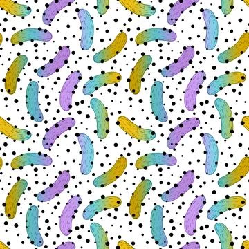 Summer vegetable seamless cucumber pattern for wrapping paper and fabrics Stock Illustration