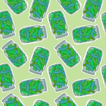 Summer vegetable seamless cucumber pattern for wrapping paper and fabrics Stock Illustration