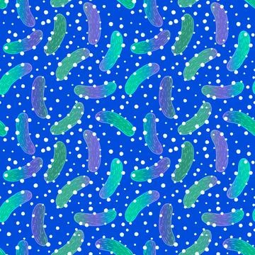 Summer vegetable seamless cucumber pattern for wrapping paper and fabrics Stock Illustration