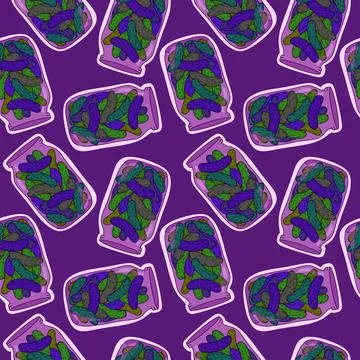 Summer vegetable seamless cucumber pattern for wrapping paper and fabrics Stock Illustration