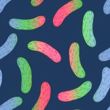 Summer vegetable seamless cucumber pattern for wrapping paper and fabrics Stock Illustration