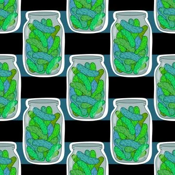 Summer vegetable seamless cucumber pattern for wrapping paper and fabrics Stock Illustration