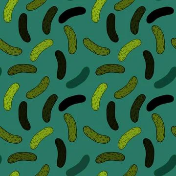 Summer vegetable seamless cucumber pattern for wrapping paper and fabrics 스톡 일러스트