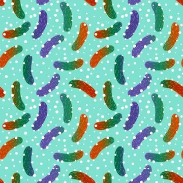 Summer vegetable seamless cucumber pattern for wrapping paper and fabrics 스톡 일러스트