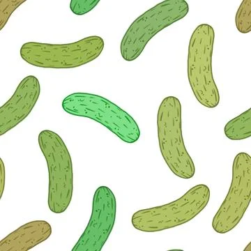 Summer vegetable seamless cucumber pattern for wrapping paper and fabrics 스톡 일러스트