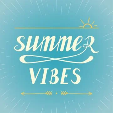 Summer vibes lettering Stock Illustration