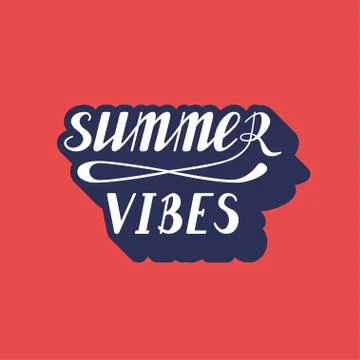 Summer vibes lettering Stock Illustration