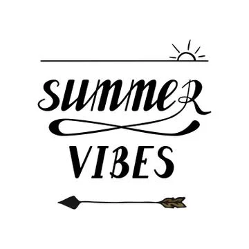 Summer vibes lettering Stock Illustration
