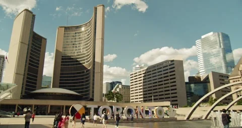 Summer Vibes at Nathan Phillips Square, Toronto Canada Stock Footage 281169328