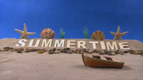 Summer Vibes in Sand Cute Stop Motion Beach Adventure Video stock 329928242