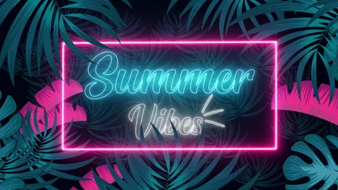 Summer vibes text inside the rectangle frame Stock Footage 131905838