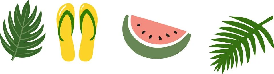 Summer Vibes with Tropical Elements Stock Illustration