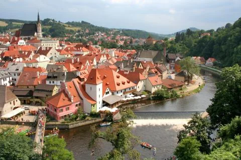 Summer view of czech krumlov Stock Photos
