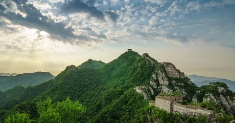 Summer View Great Wall of China, Zoom in (4K,Time-lapse) Stock Footage 83092977