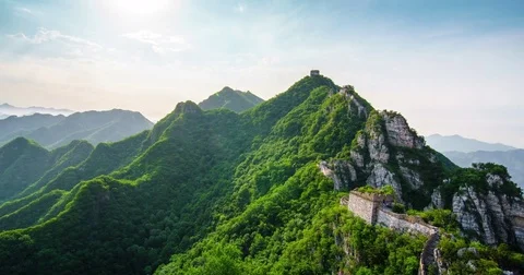 Summer View Great Wall of China, Zoom in (4K,Time-lapse) Stock Footage 83093262