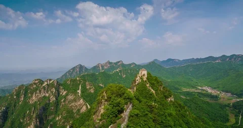Summer View Great Wall of China (4K,Time-lapse) Stock Footage 83093570