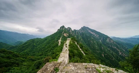 Summer View Great Wall of China (4K,Time-lapse) Stock Footage 83095969