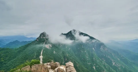 Summer View Great Wall of China, Zoom in (4K,Time-lapse) Stock Footage 83098251