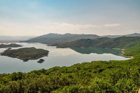 Summer view of the Slansko Lake Stock Photos
