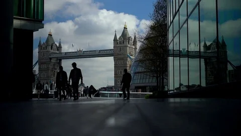 Summer View of Tower Bridge, London England in UK HD Stock Footage 80537089