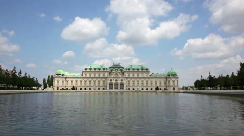 Summer view of Upper Belvedere in Vienna, Austria Stock Footage 54915301