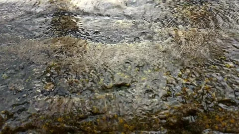 Summer water background, water drops, water reflection, waterfall in the nature Stock Footage 340503171