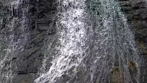 Summer water background, water drops, water reflection, waterfall in the nature Stock Footage 340503198