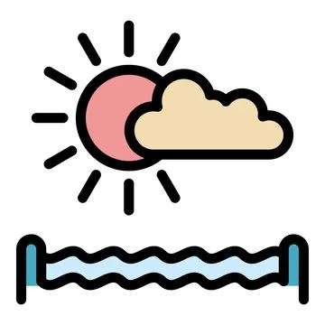 Summer water park icon vector flat Illustrazione stock