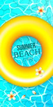 Summer water pool waves poster Stock Illustration