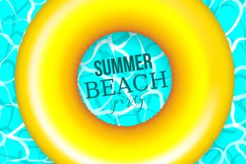 Summer water pool waves poster Stock Illustration
